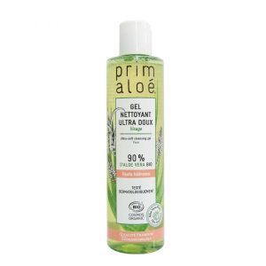 Prim Aloe Gel nettoyant et démaquilant ultra doux visage Aloé vera 90% BIO - Flacon 250 ml