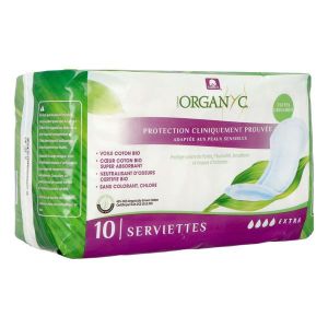ORGANYC SERVIETTE INCONTINENCE LEGERE EXTRA PROTEGE 10