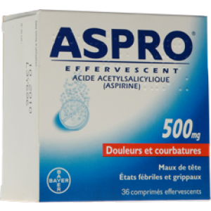 ASPRO 500 EFFERVESCENT COMPRIME EFFERVESCENT B/20