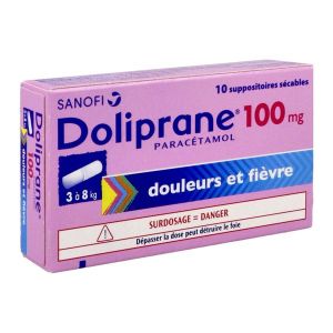 DOLIPRANE Suppositoire sécable 100 mg, boîte 10