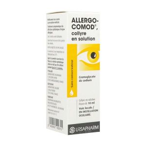 Allergocomod (Cromoglycate De Sodium) Collyre En Solution 10 Ml En Flacon De 15 Ml Avec Pompe Airless