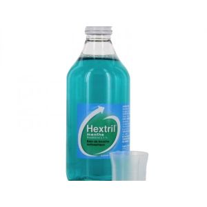 Hextril Menthe 0,1 Pour Cent Solution Pour Bain De Bouche 1 Flacon(S) Petp : Copolymere De Polyterephta.D'Ethle.Glycol Et De Diethyle.Glycol De 400 Ml