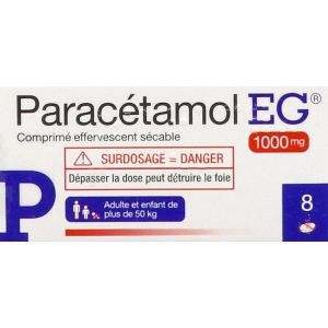 PARACETAMOL EG Comprimé effervescent sécable 1000 mg, boîte 1 tube 8