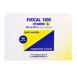 Fixical Vitamine D3 1 000 Mg/800 Ui (Calcium Cholecalciferol) Comprimes A Sucer B/90