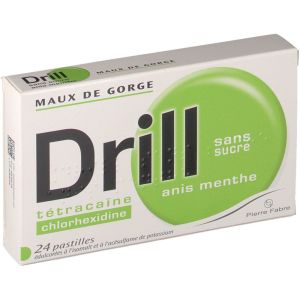 Drill Sans Sucre Anis Menthe Pastille Edulcoree A L'Isomalt Et A L'Acesulfame De Potassium B/24