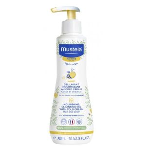 Mustela Gel Lavant Nourrissant Au Cold Cream A L'Avocat Bio Et A La Cire D'Abeille Flacon 300 Ml 1