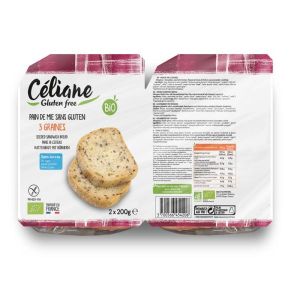 Celiane Pain de mie aux graines BIO - 2 x 200 g