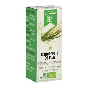 DAYANG HUILE ESSENTIELLE BIO Huile essentielle, complément alimentaire à base de citronnelle de Java HECT, fl 10 ml