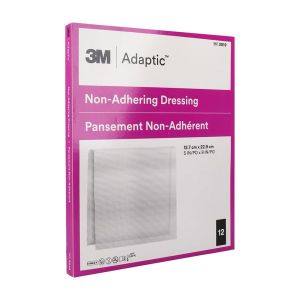 ADAPTIC Pansement gras non adhérent, réhydratant, hypoallergénique, stérile, 12 cm x 23 cm (ref. 2019), bt 12