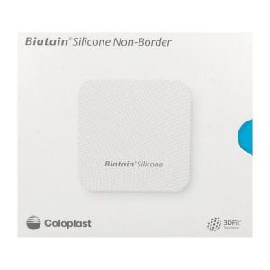 BIATAIN SILICONE NON BORDER Pansement hydrocellulaire micro-adhérent siliconé, technologie 3DFit, stérile, 7,5 cm x 7,5 cm (ref. 390211), bt 10