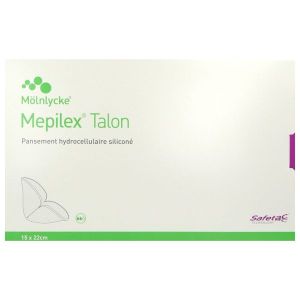 Mepilex Talon Pansement Hydrocellulaire Silicone A L'Argent 15*22 Cm Blanc 10
