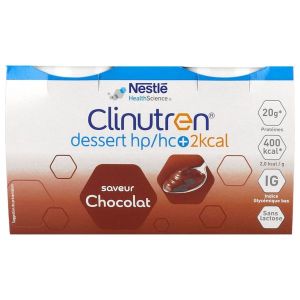 CLINUTREN DESSERT 2 KCAL DADFMS, saveur chocolat, 200 g x 4