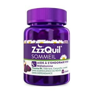 ZZZQUIL MELATONIN GUMMY FRUITS DES BOIS GOMME BOITE 30