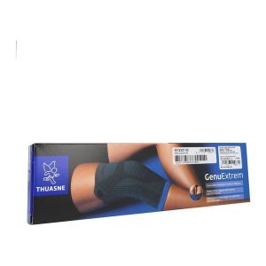 GENUEXTREM NOUVELLE VERSION Genouillère élastique à renforts latéraux, contention forte, taille 5, unité