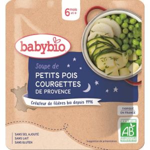 Babybio Doypack Soupe petits pois courgette BIO - dès 6 mois - 190 g