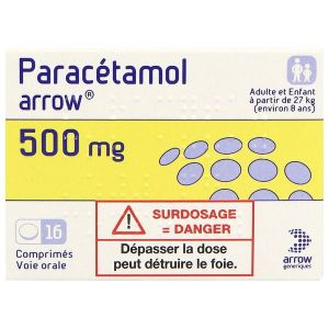 PARACETAMOL ARROW Comprimé 500 mg, boîte 16