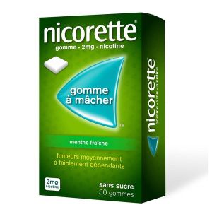 Nicorette Menthe Fraiche 2 Mg Sans Sucre Gomme A Macher Medicamenteuse Edulcoree Au Xylitol B/30