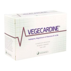 VEGECARDINE Gélule, complément alimentaire à base d'aubépine, magnésium, vitamines B1 et B6, bt 60