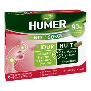 Humer Nez/Gorge 10 Comprimés Jour + 5 Comprimés Nuit