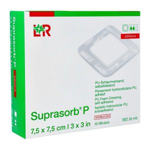 Suprasorb P Hydrocellulaire Adhesif 7,5*7,5Cm Pansement 10