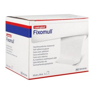 FIXOMULL Bande de gaze adhésive, microporeuse, hypoallergénique, 10 m x 10 cm (ref. 02110-00001-02), unité
