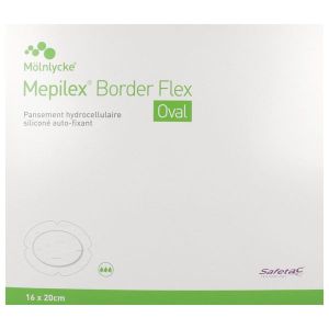 Mepilex Border Flex Oval Pansement Boite 16*20 Cm 10