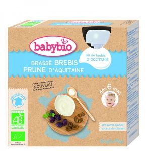 Babybio - Gourde brassé au lait de brebis d'Occitanie Prune d'Aquitaine BIO - 85 g