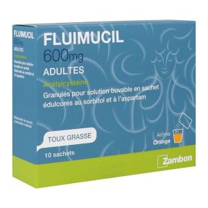 ACETYLCYSTEINE PHARMEXON 600 mg granules pour solution buvable en sachet edulcore au sorbitol et a laspartam B/10