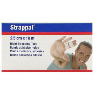 STRAPPAL Bande de contention adhésive, inextensible, hypoallergénique, 10 m x 2,5 cm (ref. 48420050C), unité