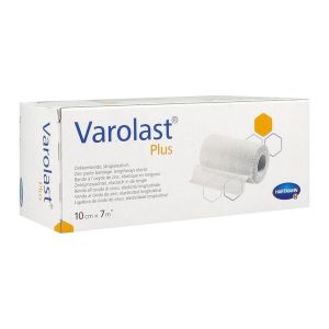 VAROLAST PLUS Bande de contention imprégnée à l'oxyde de zinc, extensible en longueur, 10 cm x 7 m, unité