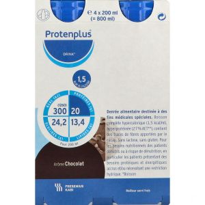 Protenplus Drink Arome Chocolat Liquide Bouteille 200 Ml Pack 4