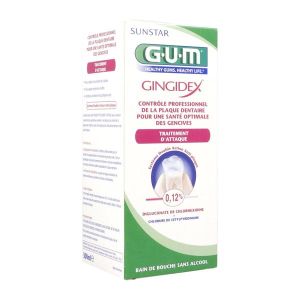 GUM GINGIDEX BAIN DE BOUCHE TRAITEMENT D'ATTAQUE Bain de bouche sans alcool, fl 300 ml