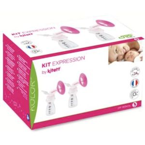 KITETT KOLOR KIT EXPRESSION Kit expression double pour tire-lait Kitett avec nouveau pas de vis, téterelle 24 mm x 76 mm, small (ref. K24ESD), unité