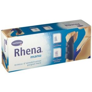 Rhena Protec Attelle Immobilisation Poignet-Main Noir T2 16-18Cm Drte 1