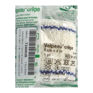 Velpeau Crepe Coton Elastique Hypoallergenique 15Cm*4M Boite Bleue Bande 1