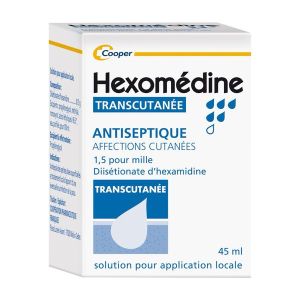 Hexomedine Transcutanee 1,5 Pour Mille (Di-Isetionate D'Hexamidine) Solution Pour Application Locale 45 Ml En Flacon