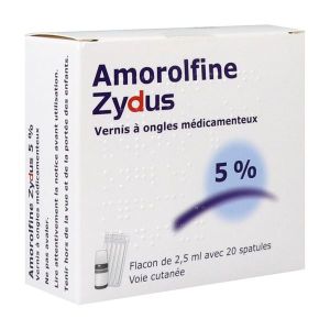 Amorolfine Zydus 5 % Vernis A Ongles Medicamenteux 2,5 Ml En Flacon Avec 20 Spatules