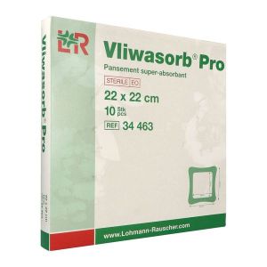 Vliwasorb Pro Non-Adhesif Pansement 22*22 Cm 10