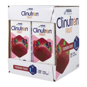 CLINUTREN FRUIT FORMAT BRIQUE Denrée alimentaire destinée à des fins médicales spéciales, framboise - cassis, 200 ml x 4