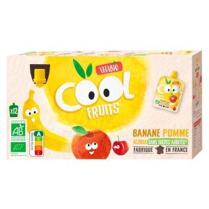 Vitabio Gourde Cool Fruits Banane Pomme BIO - 12 x 90 g