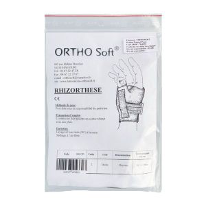 RHIZORTHESE ORTHOSOFT Orthèse de poignet pouce statique d'immobilisation, droite, taille 2 (ref. RH12D), unité