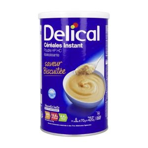DELICAL CEREALES INSTANT Denrée alimentaire destinée à des fins médicales spéciales, saveur biscuit, bt 420 g
