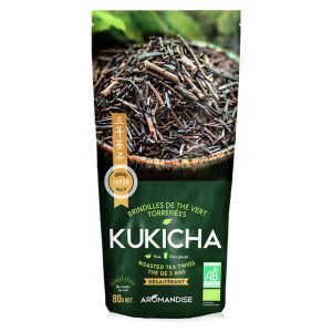 Aromandise Brindilles de thé vert torréfiées Kukicha BIO - sachet 80 g