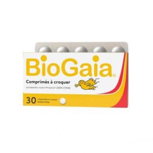 BioGaia L.Reuteri ProTectis Probiotique Fraise 30 Comprimés