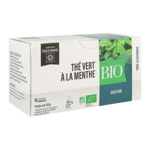 DAYANG BIO DIGESTION THE VERT A LA MENTHE Thé vert à la menthe bio, infusette, bt 20