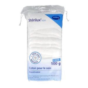 Sterilux Hydrophile Pliage Accordeon Fermeture Cordonnet Coton Sac Plast 100 G 1
