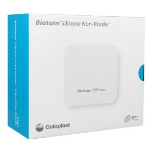 Biatain® Silicone Non Border - 3DFIT Technology - Boîte de 10 pansements hydrocellulaires siliconés sans bords, micro adhérents - 12.5X12.5CM Référenc