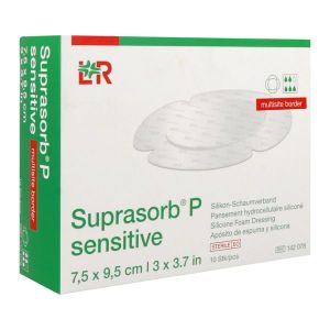 Suprasorb P Sensitive Multisite Border (Pansements Hydrocellulaire Silicone) Boite 7,5*9,5 Cm Beige 10