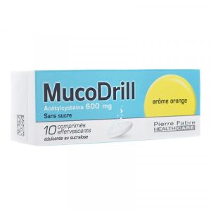 MUCODRILL 600 mg SANS SUCRE comprimé effervescent édulcoré au sucralose B/10