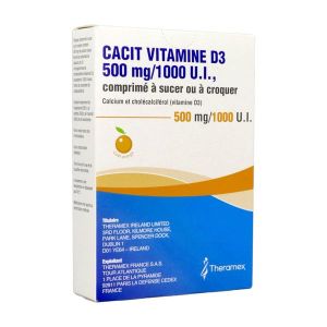 CACIT VITAMINE D3 Comprimé à sucer ou à croquer 500 mg/1000 UI, boîte 30